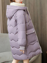 Long Down Cotton Hooded Overcoat