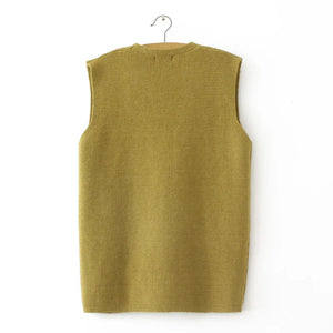 Stylish V-Neck Solid Color Knitted Sweater Vest