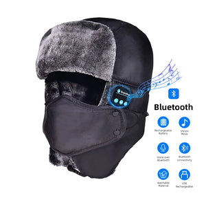 Winter Trapper Hat with Bluetooth Wirelesss Headphones