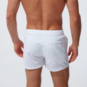 Breathable Solid Drawstring Quick-drying Swimming Trunks