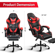 Ergonomic Gaming Chair with Backrest and Footrest