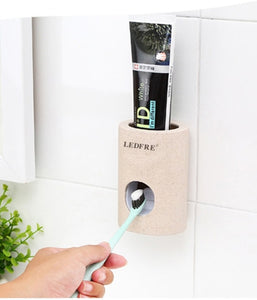 Wall Mounted Automatic Toothpaste Dispenser Toothbrush Holder
