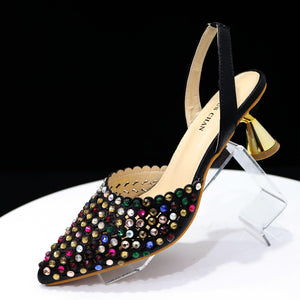 High Heel Designer Pointed Toe Shoes and Bag Set