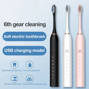 6 Gear  Adult Powerful Ultrasonic Sonic Electric Toothbrush