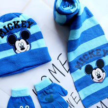 Cute Cartoon Print Scarf Hat Glove Three-piece Set