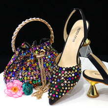 High Heel Designer Pointed Toe Shoes and Bag Set