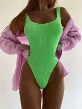 Textured Solid One Piece Swimsuit