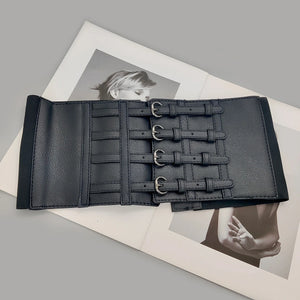 Black Faux Leather Waistband