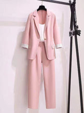 Tweed Jacket Blouse & Pant 3PCE Suit