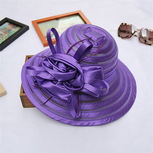 Elegant Sheer Floral Bow Bucket Hat