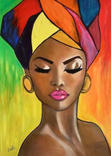 Colorful Diamond African Woman Graffiti Portrait