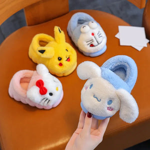 Cover Heel Cute Cartoon Plush Slippers