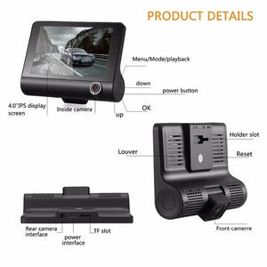 4" Black Box Car DVR Dashcam IPS HD Screen 1080P