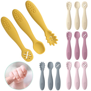 3PCS Cute Baby Learning Utensil Set