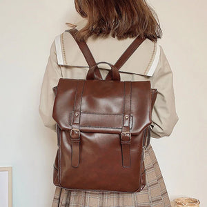 Vintage Large Capacity Leather Backpack