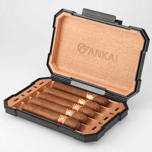 Cigar Humidor Box with Cedar Wood Travel Case with Dual Humidifier