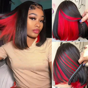 Peekaboo Red  Bob Synthetic Wig