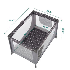 Portable Playpen with Mattress and Carry Bag