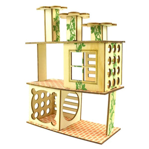 Wooden Villa House Climbing Small Animal House