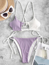 Brazilian Two-piece Two-tone Swimsuit