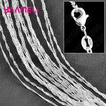 10PCS Pure 925 Sterling Silver Charm Link Chain Necklace