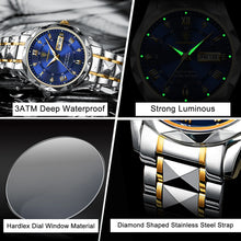 POEDAGAR Waterproof Luminous Stainless Steel Quartz Watch