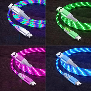 Luminous USB Type C Cable 3A Fast Charging Data Cord
