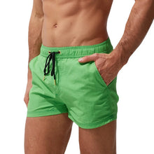 Breathable Solid Drawstring Quick-drying Swimming Trunks