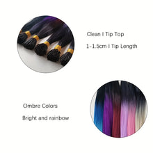 I-Tip Long Straight Rainbow Color Hair Extensions