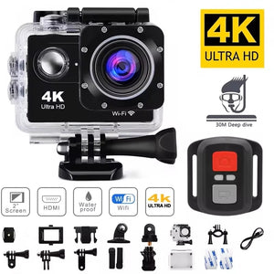 4K 1080P/30FPS WiFi 2.0" 170D Underwater Waterproof Action Camera