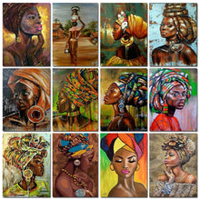 Colorful Diamond African Woman Graffiti Portrait