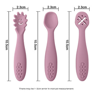 3PCS Cute Baby Learning Utensil Set