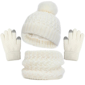 Knitted Hat Scarf and Gloves Set