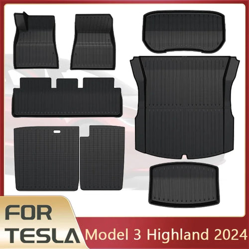 Tesla Model 3 2024 Highland Floor Mats & Waterproof Anti-slip Trunk Liner