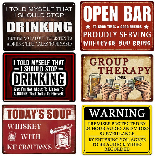 Funny Bar Beer Vintage Metal Tin Signs