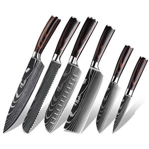 6PCS Stainless Steel Chef Knife Set