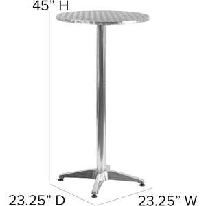 23.25" Round Aluminum Indoor-Outdoor Bar Height Table