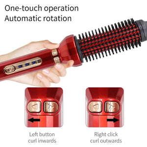 Automatic Rotating Electric Hair 2 in 1 Straightening and Curling Brush