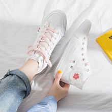Canvas High-Top Floral Print Sneakers