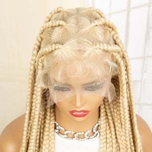 Synthetic Full Lace Blonde Braided Wig