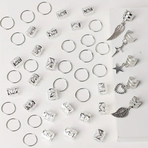 45pcs Alloy Dreadlock Hair Ring