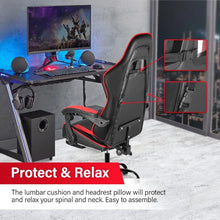 Ergonomic Gaming Chair with Backrest and Footrest