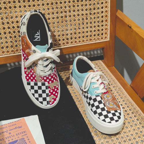 Canvas Plaid Casual Sneakers