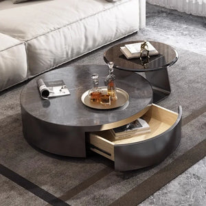 Aesthetic Clear Modern Round Coffee Table