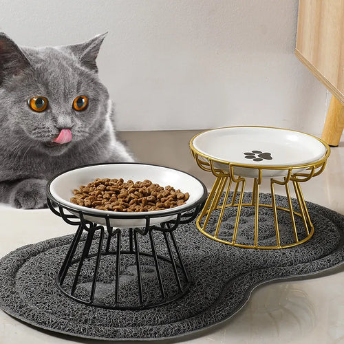 Ceramic Raised Pet Food & Water Bowls