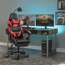 Ergonomic Gaming Chair with Backrest and Footrest