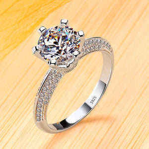 White Tibetan Silver Round Zircon Crystal Ring