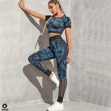 Camouflage Print Long-sleeve Top & Leggings Set