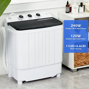 Portable 17.6Lbs Capacity Mini Compact Washing Machine