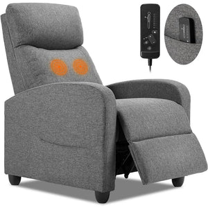 Fabric Reclining Home Theater Lounge Chair with Padded Backrest